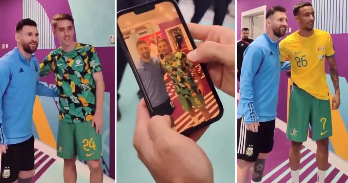 Futbolistas de Australia le pidieron una foto a Messi en los vestuarios