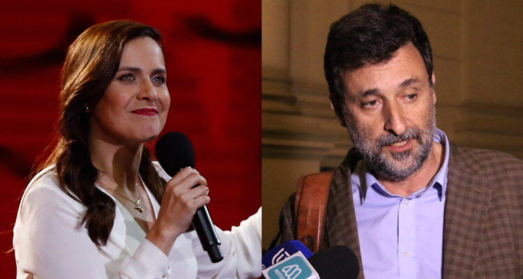 La comediante Natalia Valdebenito en su rutina de Viña 2016. A su lado, Cristián Warnken en una entrevista.