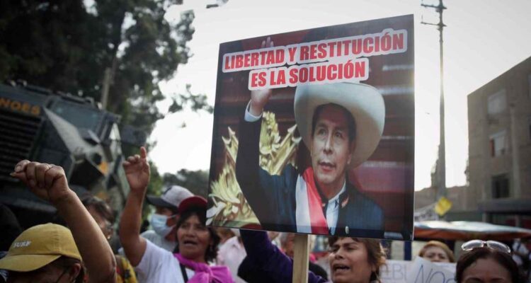 Protestas en favor de Pedro Castillo.