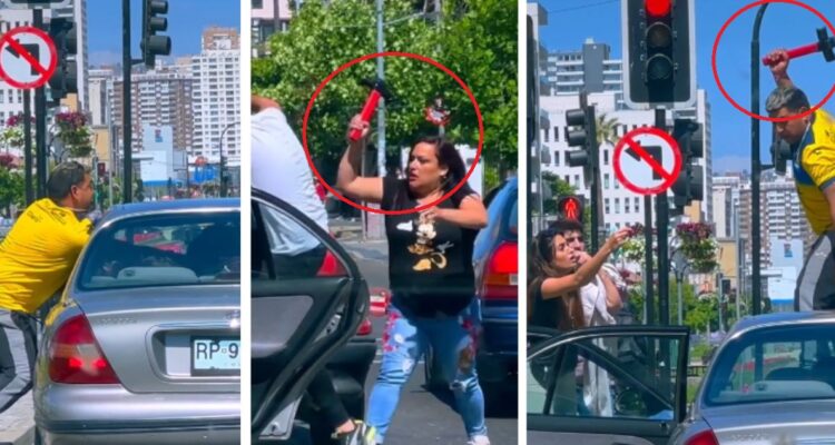Extranjeros captan en video violenta pelea en calle de Viña del Mar y se vuelve viral