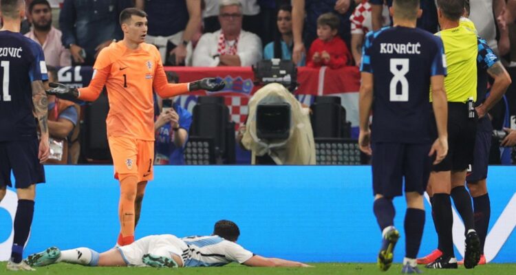 El penal que le sancionaron a Argentina ante Croacia en Qatar 2022.