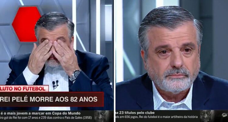 El periodista Osvaldo Pascoal lloró al aire tras anunciarse la muerte de Pelé.