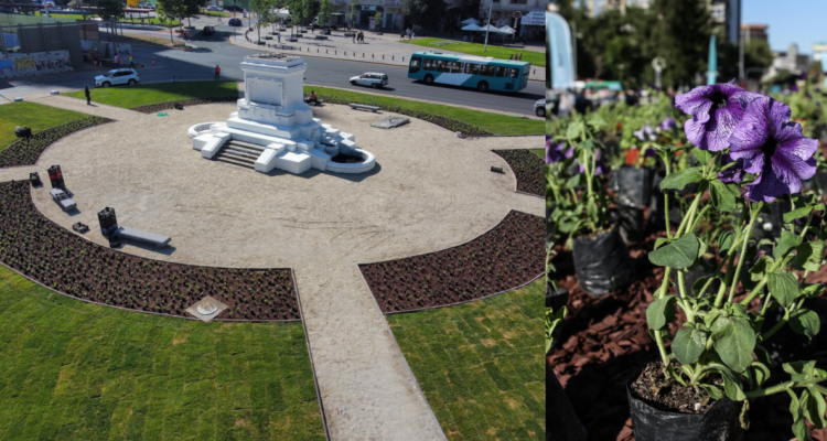 Plantan jardín sustetable en Plaza Baquedano