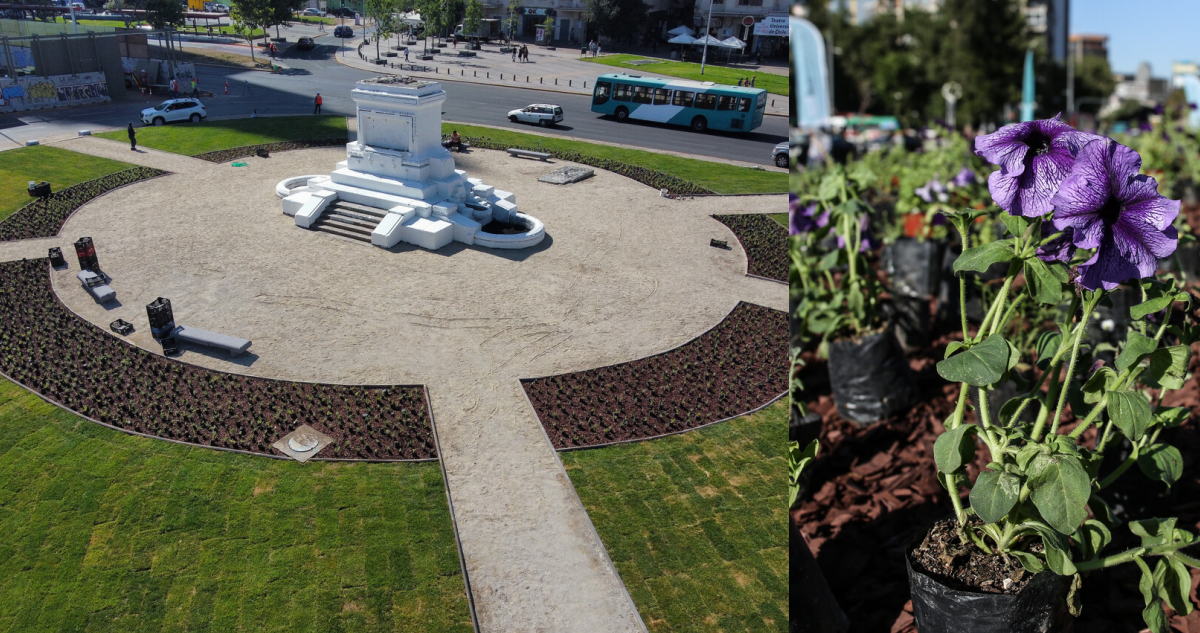 Plantan jardín sustetable en Plaza Baquedano