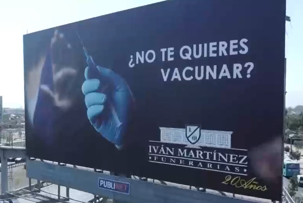 Llamativa publicidad de funeraria en Chile