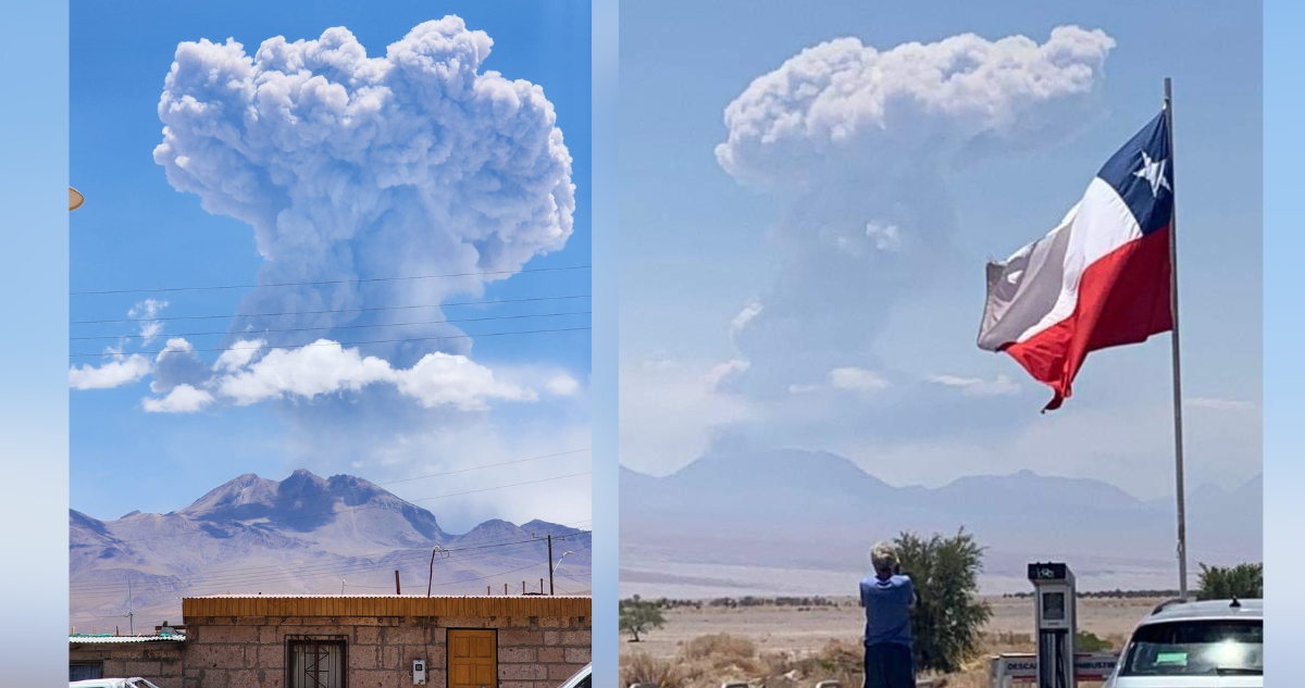 Las imágenes que deja el pulso eruptivo del Volcán Láscar en San Pedro de Atacama