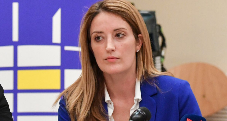 La presidenta de la Eurocámara, Roberta Metsola.