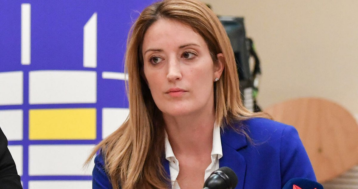 La presidenta de la Eurocámara, Roberta Metsola.