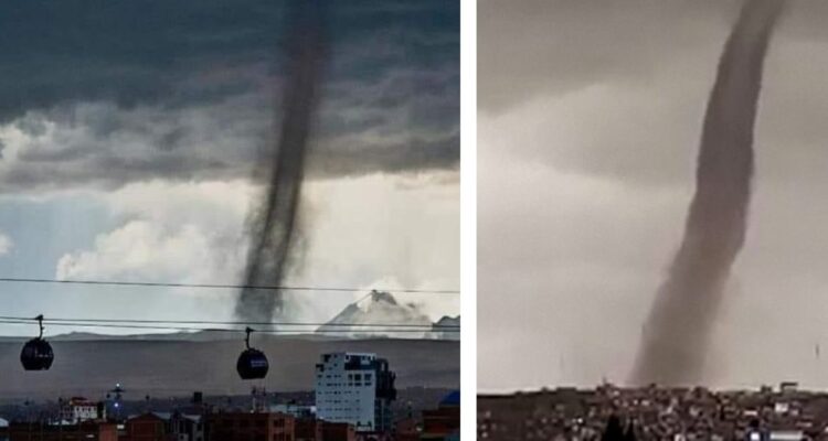 Videos e imágenes del espectacular tornado en La Paz y El Alto en Bolivia