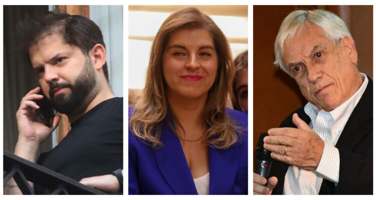 Erika Maira junto a Boric y Piñera