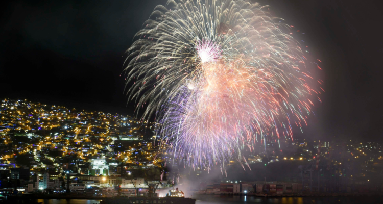 Año Nuevo fuegos artificiales