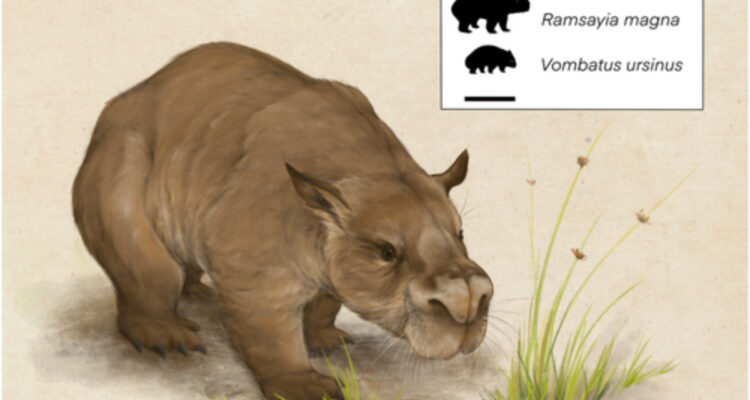 Representación de wombat gigante