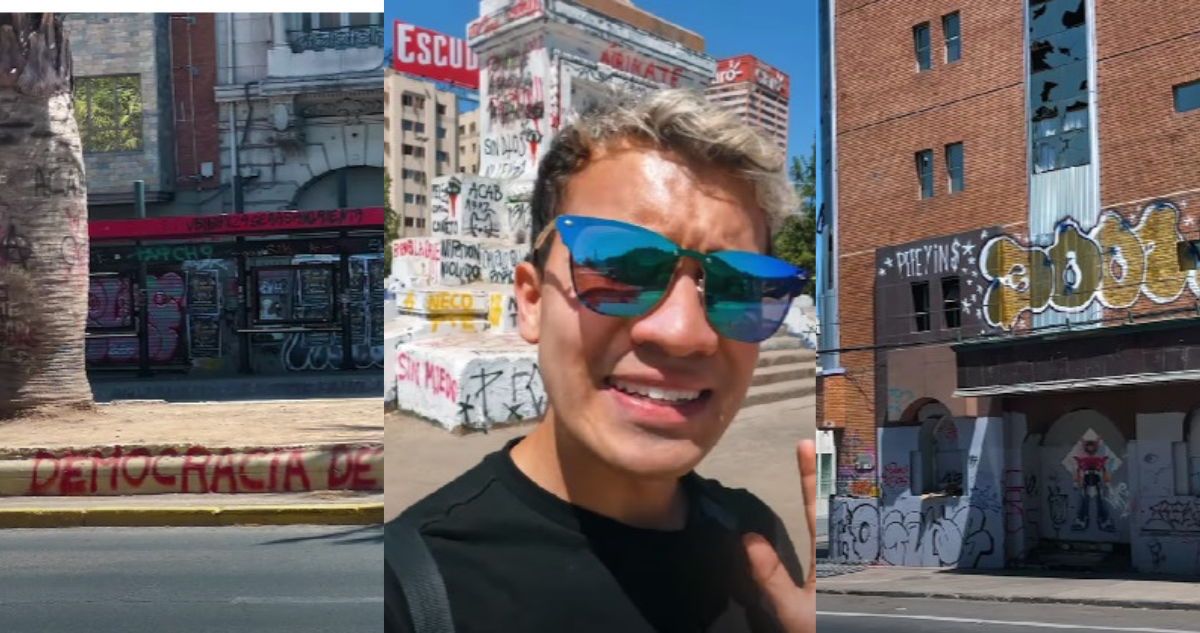 YouTuber en el centro de Santiago