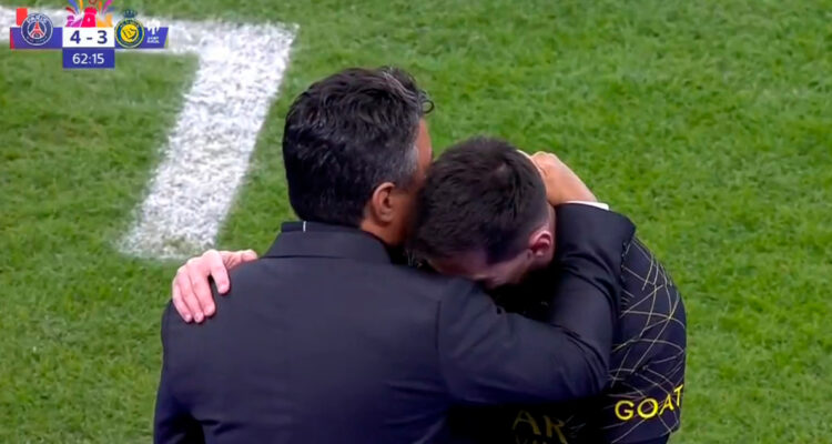 ¿Qué le habrá dicho? el abrazo entre Messi y Marcelo Gallardo que robó las miradas en el Arabia vs PSG
