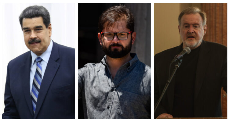 Gabriel Boric, Nicolás Mauro y Rafael Bielsa