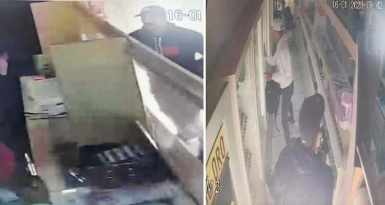 Graban momento exacto en que tres delincuentes asaltan joyería en centro de Antofagasta