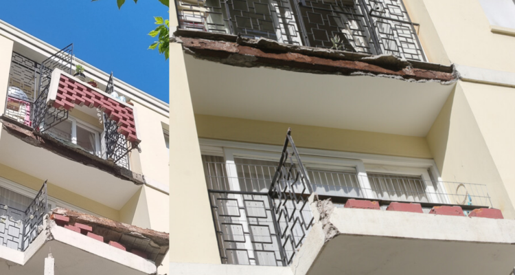 Denuncian derrumbe de balcón en edificio de Providencia: vecinos temen que situación se repita