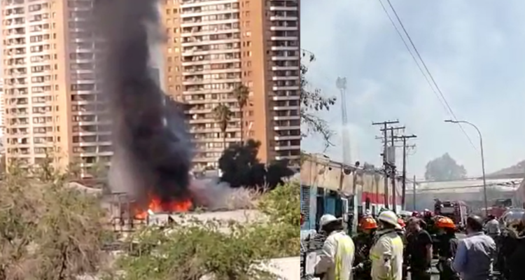 Bomberos trabaja en incendio en Recoleta