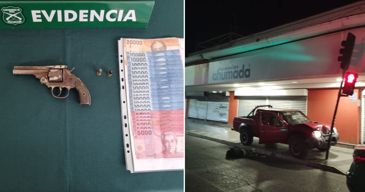 Carabinero de civil repele robo a local comercial en Chillán: 3 delincuentes heridos, uno de 14 años