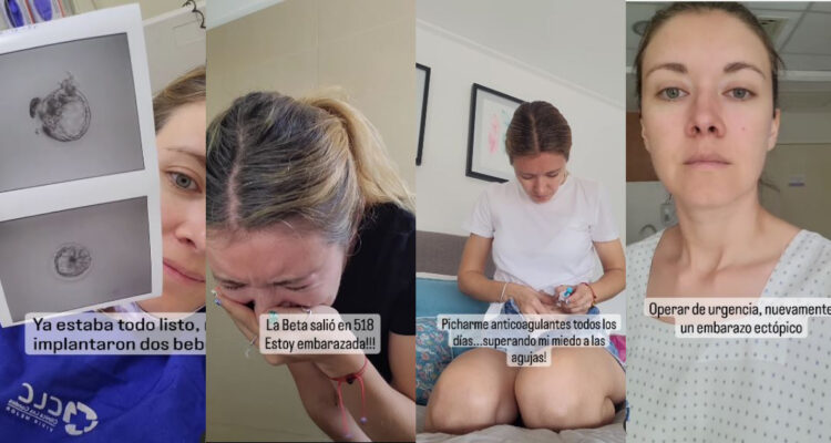 La animadora de televisión Carla Jara en los diferentes registros que dio para retratar su embarazo. La actriz tuvo que ser intervenida de urgencia tras sufrir una pérdida.