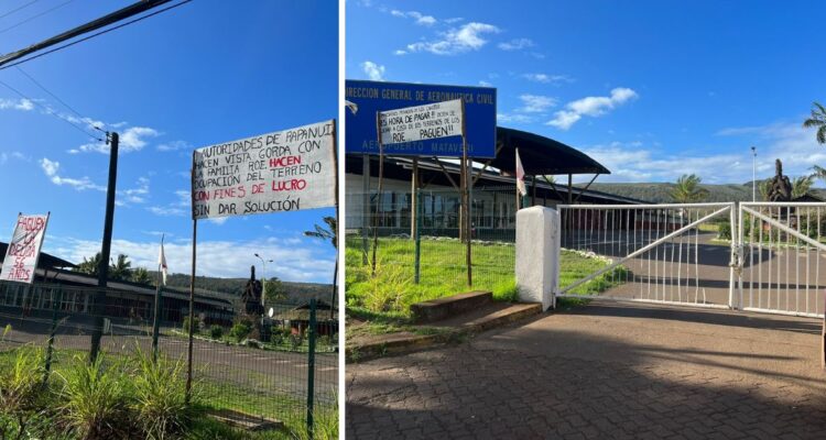 Rapa Nui: miembros de la familia Roe cierran acceso a terminal aéreo Mataveri
