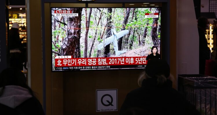 Drones norcoreanos derribados en Corea del Sur.