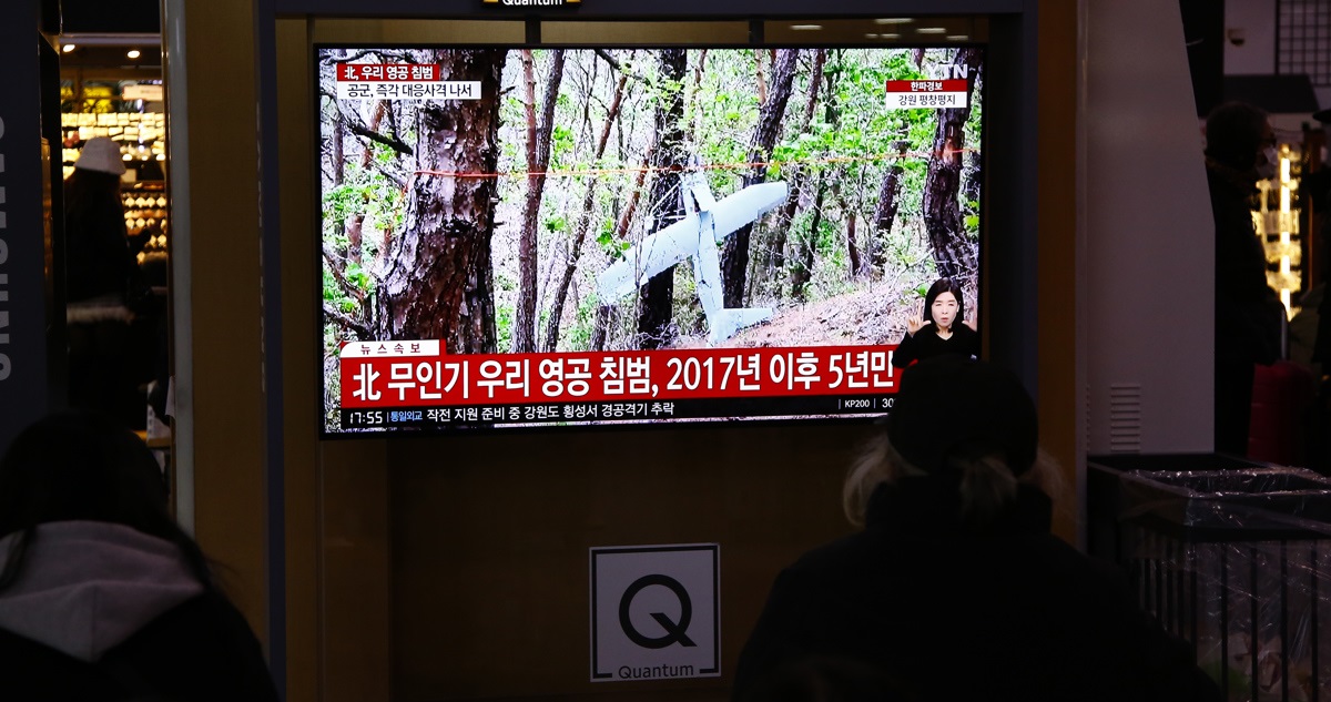 Drones norcoreanos derribados en Corea del Sur.