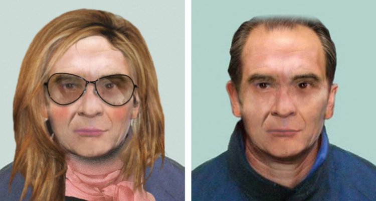 Dos reconstrucciones de la policía italiana difundidas el 16 de enero de 2023 del rostro del padrino de la mafia sicialiana.