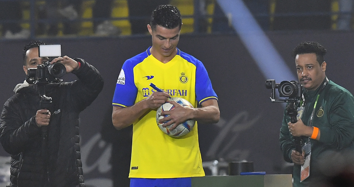 El recibimiento para Cristiano Ronaldo en el Al-Nassr.