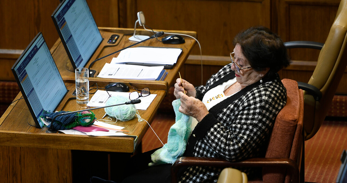 Captan a diputada Cordero tejiendo en sesión de la Cámara: “No ha sido impedimento para mi trabajo”