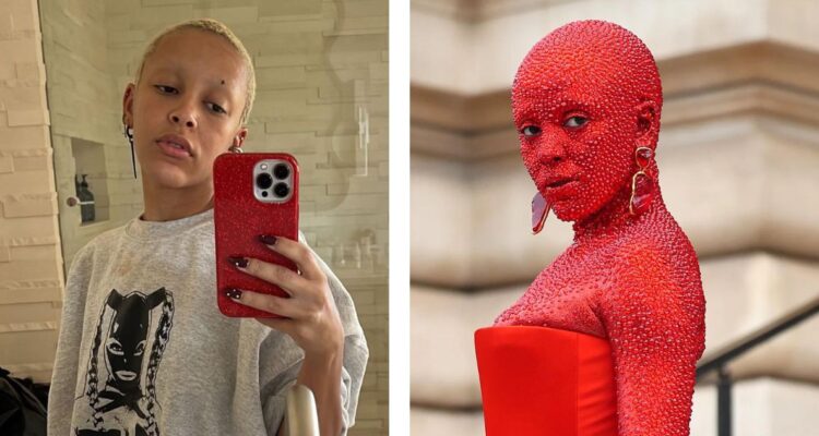 Doja Cat se vistió con 30 mil cristales Swarovski durante el pol{emico desfile de Schiaparelli