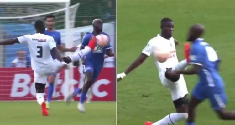 Eric Bailly recibe 7 fechas de sanción por su brutal patada a un rival.