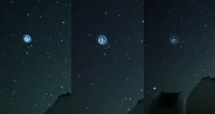 Captan espiral de luz en el cielo de Hawái