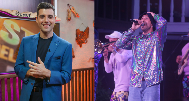 Esteban Leal (izquierda) y Dunga de “La Combo Tortuga” (derecha) tras interrupción en el Backstage