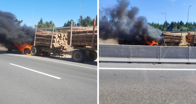 Camión explota y se incendia camino a Concepción
