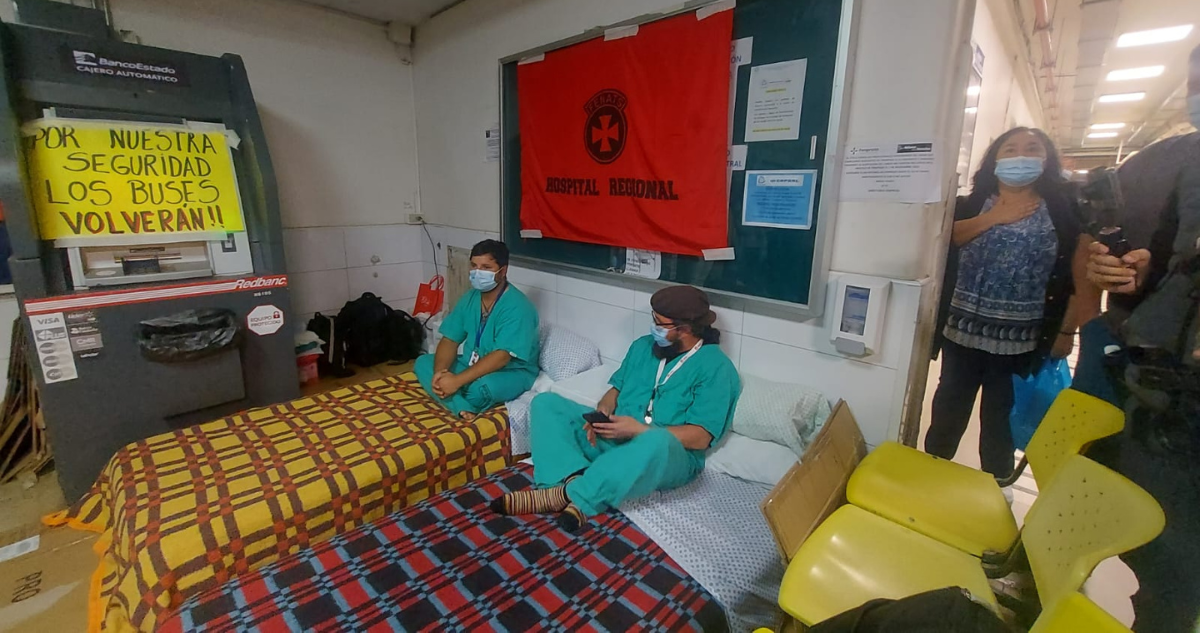Con manifestaciones y huelga de hambre: Fenats mantiene paro en Hospital Regional de Concepción