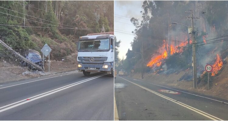 Decretan Alerta Roja por incendio forestal que amenaza a 15 viviendas en San Pedro de la Paz