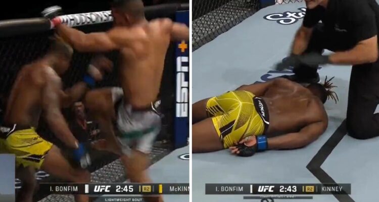 Ismael Bonfim tumbó a su rival con un brutal rodillazo.