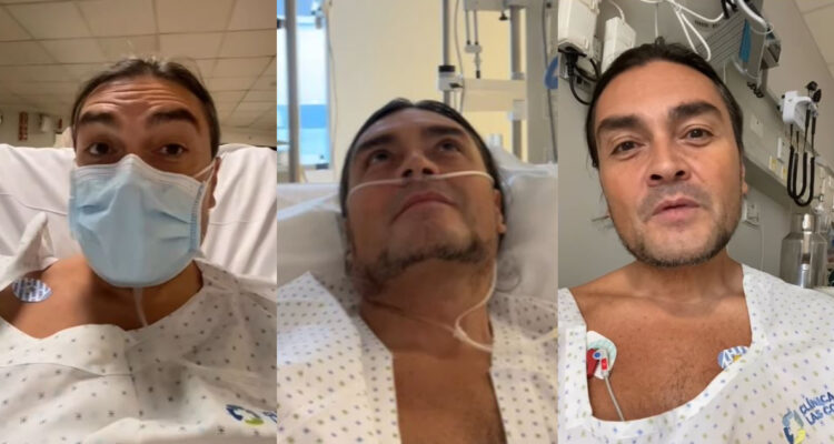 El periodista Luis Andaur en su video donde se muestra al interior de la clínica donde estuvo internado.