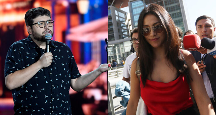 El comediante Luis Slimming en el Festival del Huaso de Olmué. A su lado, Loreto Aravena en la formalización de Nicolás López.