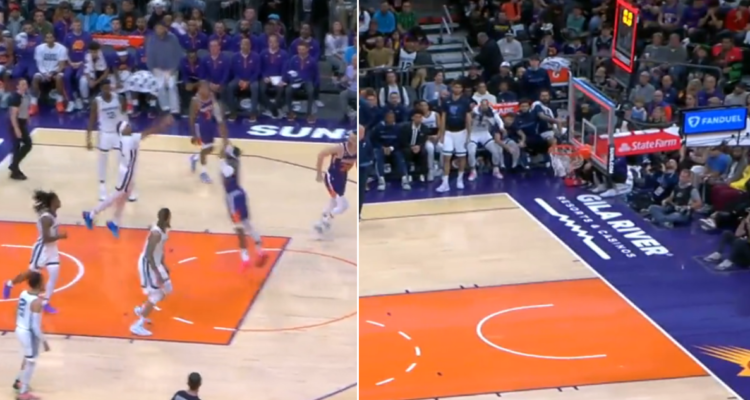 Zaire Williams marcó tremendo triple desde su propio aro.