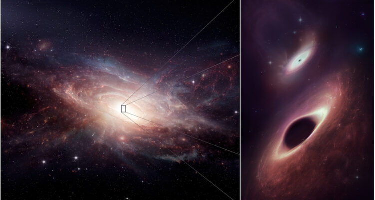 2 agujeros negros en un choque de galaxias