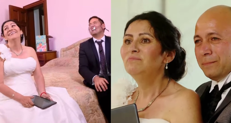 Capturas del programa “Contra viento y marea” conducido por Pancho Saavedra donde participó Catalina, novia que sufría de ELA