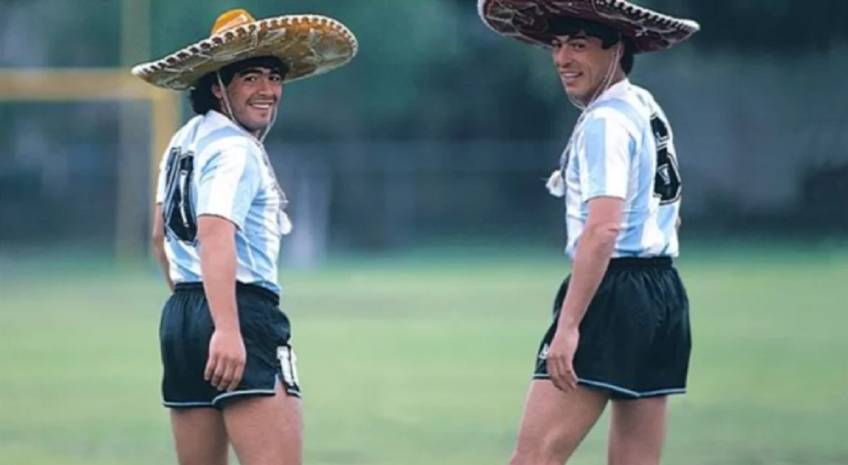 Passarella y Maradona en México 1986