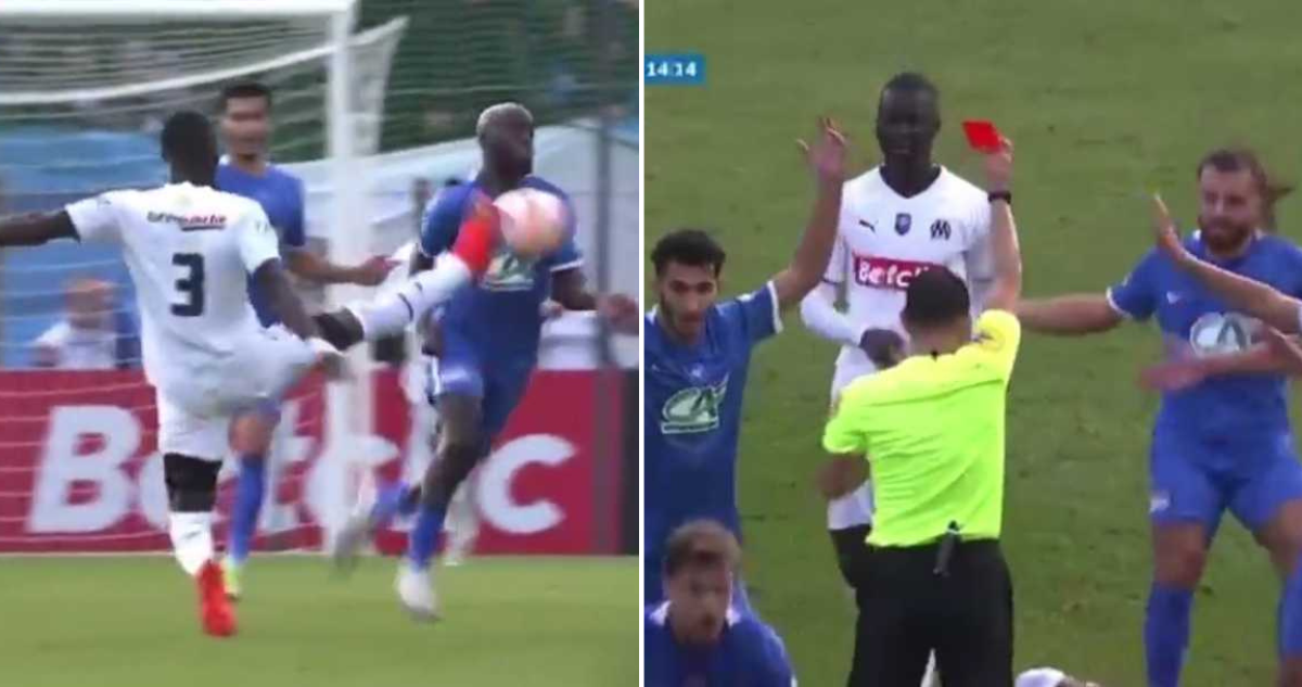 La increíble patada de Bailly contra un jugador rival en la Copa de Francia.