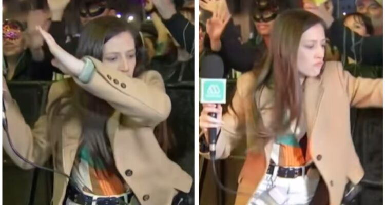 Periodista de Mega se llena de elogios por sus pasos de baile en cobertura del Año Nuevo en Valparaíso