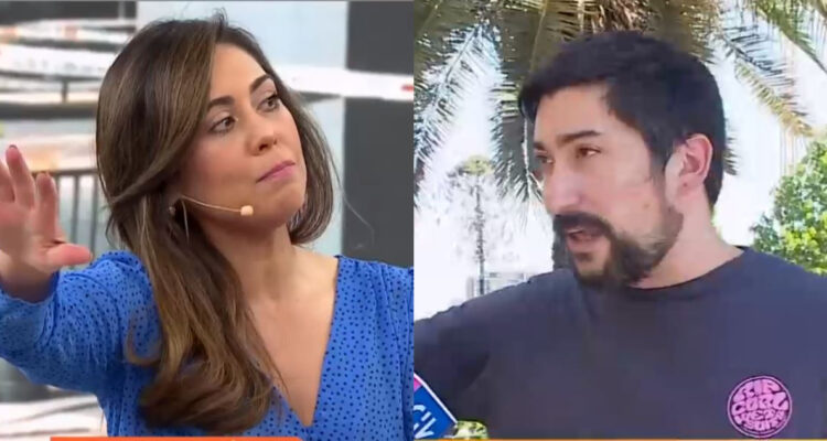 Ana María Silva hablando en el matinal de Canal 13. A su lado, el periodista de CHV comenta cómo vivió el asalto. Hubo tres periodistas involucrados en el asalto.