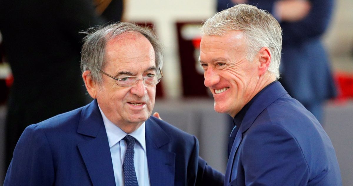 Presidente del fútbol francés, quien ninguneó a Zinedine Zidane, junto a Didier Deschamps.
