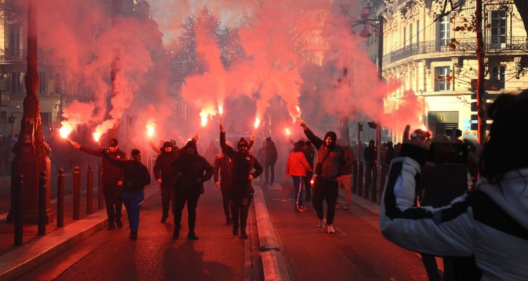 Protestas en Francia contra la reforma previsional.