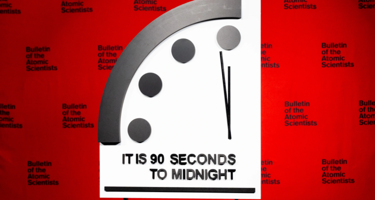 El Reloj del Apocalipsis en una representación gráfica del “Boletín”.